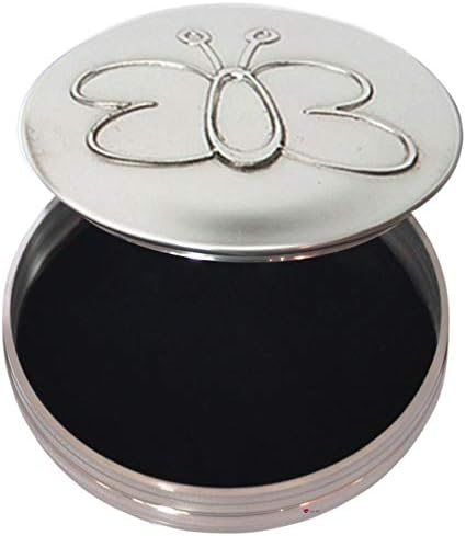 I Luv Ltd Pewter trinket Round s crtanim leptirom na poklopcu 50mm