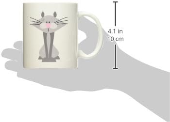 3drose mug_150812_1 Cartoon siva Kitty mačka keramička šolja, 11-unca