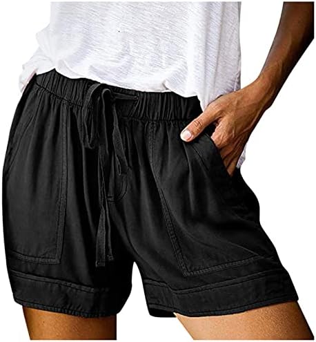 Žene Ljeto Slatke kratke hlače Puno boje casual elastične strugove Shars Latch Pješački bicikl Udobne labave džepne novost kratka