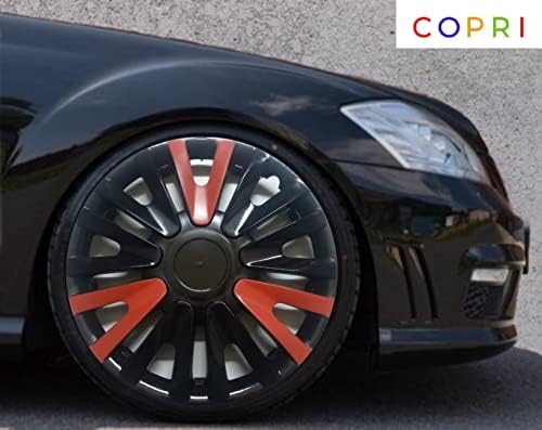 Coprit set poklopca od 4 kotača 14 inčni crno-crveni Hubcap Snap-on odgovara Hyundai