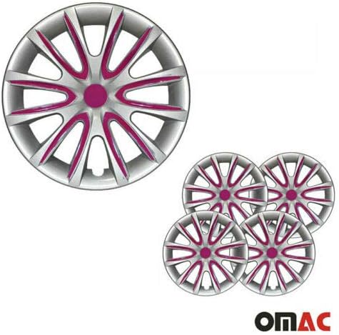 OMAC 16 inčni Hubcaps za Chevy Silverado Grey and Violet 4 kom. Poklopac naplatka kotača - HUB CAPS - Zamjena vanjske gume za automobile