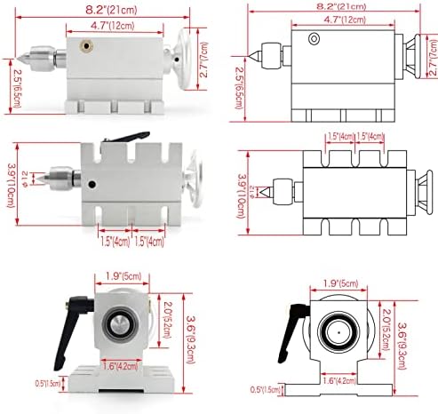 CNCTOPBAOS Mašina za graviranje rotaciona 4. osa, rotacija CNC rutera četvrta a-osa 4 čeljusti K12-100mm glava za razdvajanje stezne