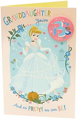 Unuka 3. rođendanska čestitka - rođendanska čestitka za djevojčicu od 3 godine - Disney Pepeljuga dizajn-značka uključena