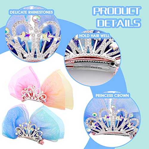 WLLHYF Diamond Crown hair Pin luk kopče za kosu Gradient Metal Side Hair Barrette princeza traka za glavu Mini Rođendanska kruna Hair