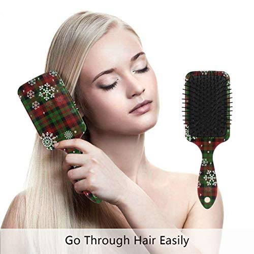 Vipsk četkica za kosu, plastične šarene božićne snježne pahulje na tamnocrvenoj, prikladnoj dobru masažu i antitalno zatamnjevajuću
