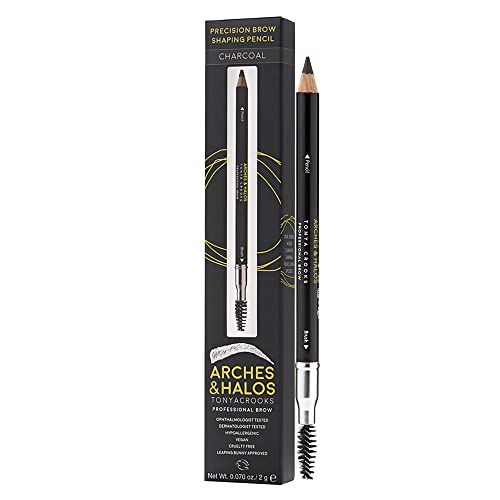 Lukovi & amp; Halos Precizna olovka za oblikovanje obrva - olovka za drvo sa dva kraja - Izgradiva, pigmentirana, Precizna boja obrva - veganska šminka bez okrutnosti - Auburn-0.070 oz