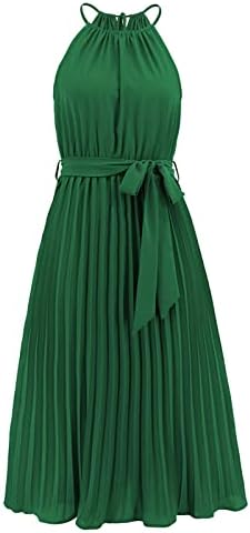 Ženske haljine za odmor labave seksi boje špageti remen bez rukava plisirane haljine ljetne haljine 2023