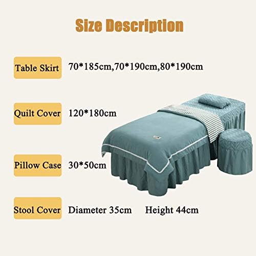 ZHUAN Beauty Bed Cover masažni stol Setovi listova čiste boje,4 komada masažna stolna suknja Spa pokrivač za krevet sa rupom za odmor za lice - Svijetlosmeđa 70x190cm