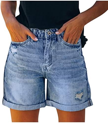 Jeans za kratke noge Big bedara Ležerna modna seksi ženska ženska džepova rupa ženska traper kratke hlače dno hlače jean sho