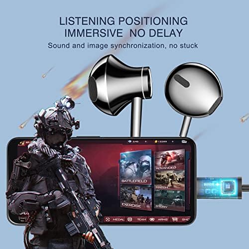 HLY USB C slušalice, tipa C ušima magnetske hifove stereo žičeve slušalice sa mikrofonom i kontrolom jačine zvuka Kompatibilni za USB C Fonce Google Pixel Xiaomi Samsung Oneplus Sony iPad Macbook Black
