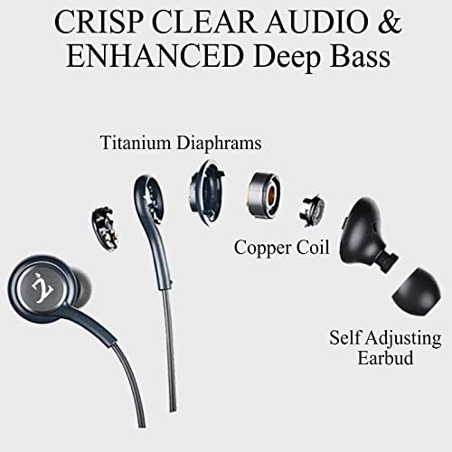 Radi sa stereo slušalica Zamzam Pro kompatibilne s Blu Cubo-om s rukama bez ugrađenih mikrofona + Crisp Digital Titanium Clear Audio!