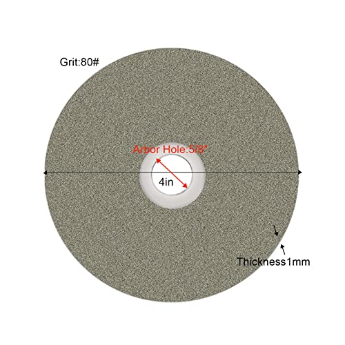 DZQ 4pcs Diamond ravna koplja 4 x 5/8 sjenila za brušenje brusnog diska za poliranje diskova-80 / 100/120/05 grit