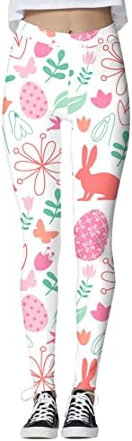 Ženske sretne uskrsne dnevne nogavice 2023 proljeće slatke zečeve plus veličine gamaše tajice smiješne zeko vježbe joge hlače