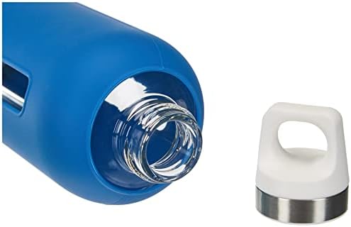SIGG-Glass Water Bottle-Star električni plavi-Meki silikonski poklopac-nepropusan - siguran za pranje u mašini za suđe - bez BPA - Broscilate Glass-29 Oz