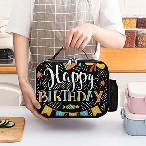 Sretan rođendan vam torba za ručak odvojiva kožna kutija ručka držač za pripremu obroka za višekratnu upotrebu izolovana za školu
