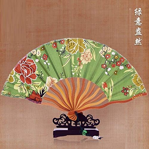 Sklopivi ventilator, preklopni ventilator kineski vintage lotos cvjetni ručni svileni sklopivi ventilator sa bambusovim okvirima sklopivi