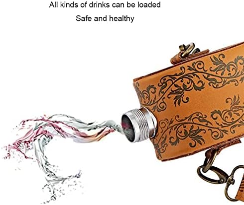 Vikingenes 28oz Hip tikvica, prijenosni nepropusni lonac za vino, sa kožnom futrolom za rame ravna boca za vino,flaša vode za kampovanje