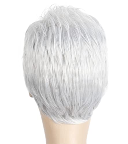 Miuxiu muške kratke sive bijele perike pahuljaste i realistične kratke kose stara Muška perika, Muška prirodna svakodnevna upotreba