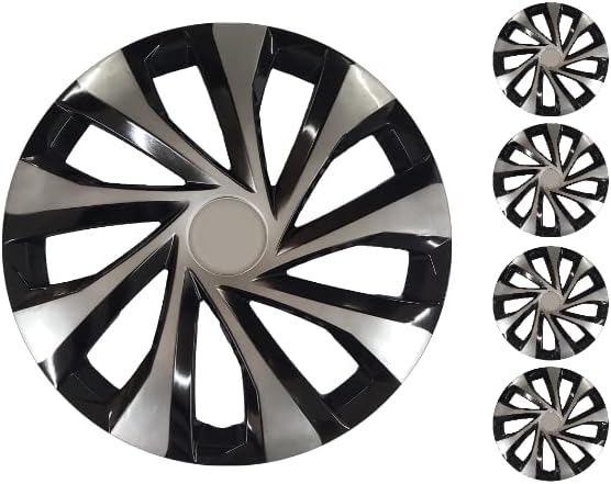 Coprit set od 4 kotača 15 inčni srebro-crna Hubcap Snap-on Fits Toyota Sienna Tercel Matrix Avensis Lexus Celica Supra Crown