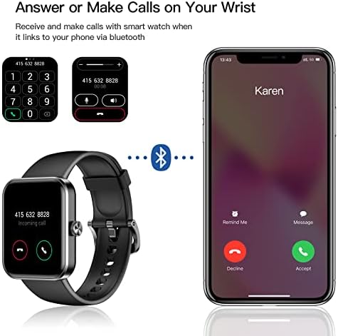 EURANS Smart Watch 45mm Bluetooth pozivajući HD dodirni ekran IP68 vodootporan fitnes tracker za Android i iOS telefone, monitor za kisik i otkucaje srca, praćenje spavanja za muškarce