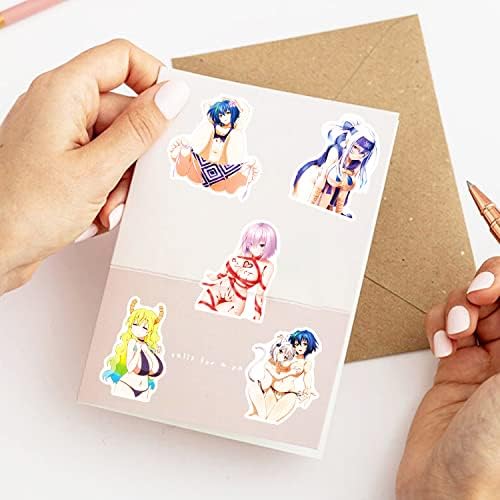 50pcs Anime seksi djevojke naljepnice Waifu, vodootporne vinilne naljepnice za računarsku vodu za boce skejtboard za automobilski