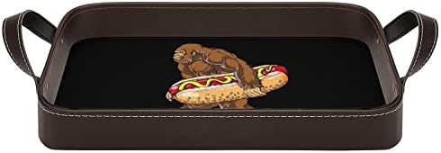 Bigfoot noseći hotdog kožnu ladicu organizatora posluživanja posluživanja s ručkama ukrasna ladica za kućnu kuhinju Dnevna soba