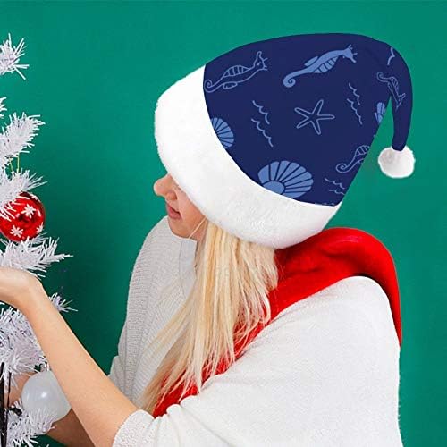 Božić Santa šešir, Seahorse Shell Božić Holiday šešir za odrasle, Unisex Comfort Božić kape za Novu godinu svečani kostim Holiday