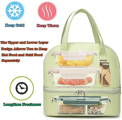 Lovyan izolovana torba za ručak dvostruka paluba jednostavna Bento torba za hlađenje vodootporna torba za ručak za kutiju za ručak