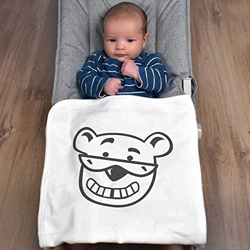 Azeeda 'Cool Bear Head' Pamuk Baby pokrivač / šal