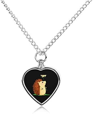 Cartoon jež urna ogrlica za pepeo privjesak srca privjesak za kućne ljubimce kremiranje nakit za muškarce žene