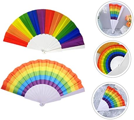 Toyandona 4pcs Rainbow sklopivi ventilator Japandi dekor de Para Mesa de Party Decoration Fanovi Rainbow Ručni ventilator Rainbow Papir Ventilatori Jedinstveni ventilatori
