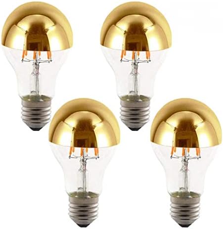 Lxcom rasvjeta A60/A19 Polukromna sijalica 6W zatamnjiva pola Zlatna reflektirana svjetlost topla bijela 2700k dekorativna LED Edison