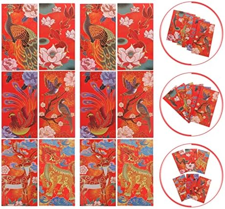 Kisangel 24kom kineske crvene koverte Tiger Year Hong Bao 2022 kineska Nova Godina crvene koverte dobri sretni novac poklon džepovi za novogodišnje potrepštine za Proljetni Festival