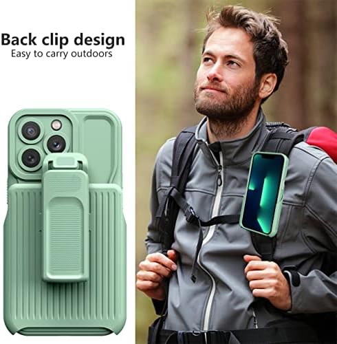 Cell Phone Flip Case Cover kompatibilan sa iPhone 12 Pro max 6,7inch Case sa kopčom, sa ugrađenim 360 ° okretnim postoljem za zatvaranje, zaštitni odvojivi poklopac, kaiš za klip za iPhone 12