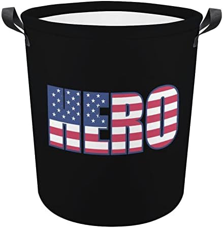Korpe za veš sa zastavom američkog heroja sa ručkama vodootporne sklopive okrugle korpe za odeću Organizator kante za odlaganje