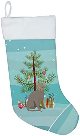 Caroline's bysures CK4775CS Malajanska mačka veseli božićni božićni čarapa, kamin Viseće čarape Božićna sezona Party Decor Decor porodice ukrasi za odmor,