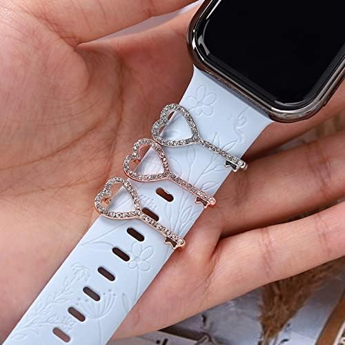 Metalni ukrasni nokti Kompatibilni sa Apple Watch Band 45mm 44mm 42mm 41mm 40mm 38mm Silikonski Apple Watch Band Charms Series 7 6 5 4 3 2 1 Modni personalizirajte Apple Watch Band Nakit