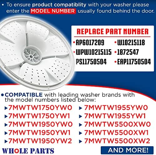 Cijeli dijelovi za pranje ploča za pranje dio W10215115-zamjena i kompatibilan sa nekim Crosley, Inglis i Whirlpool veš mašine-non-OEM