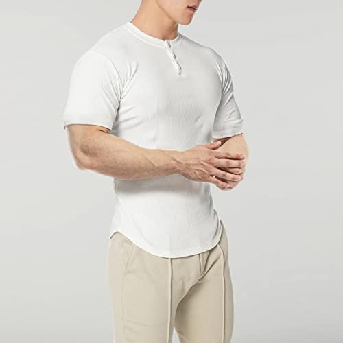 Muška modna casual prednja plaket Osnovne majice Prozračna lagana ogrlica Golf Tee Hipster okrugli HEHline Top