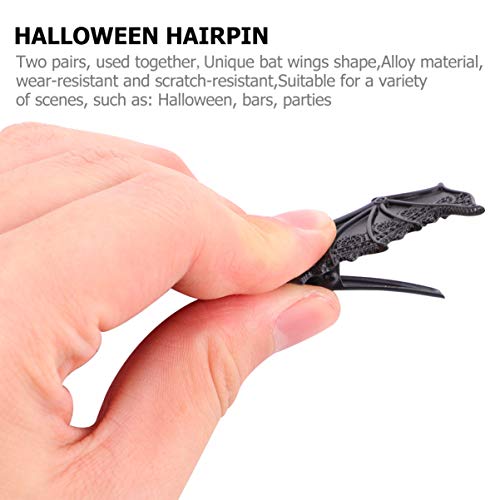 Frcolor 2pcs Gothic Clip Clip Metal Bat Wings kosa Barrettes Vintage Halloween Klip za kosu za party kostim