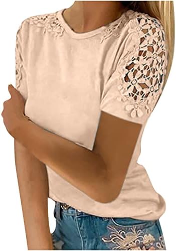 Majice s dugim rukavima za žene Jesen Dressy cvjetni ispis Crochet čipkasti obloga V izrez Bluza Ležerne prilike labave tuničke vrhove