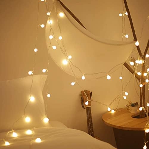 Svetlosna svetiljka 43ft 70 Led, unutrašnja/ spavaća soba, 8 modovi Vilinska svetla Plug in, produžna spoljna dekorativna svetla za Božićnu dekoraciju, terasu, venčanje, toplo belo, bez daljinskog