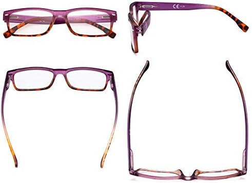 CessBlu Ladies 4 pakovanja naočara za čitanje pravougaone naočare za čitanje za žene