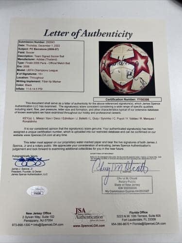 Lionel Messi 2006 FC Barcelona UEFA prvački tim potpisao je nogometnu loptu JSA COA - AUTOGREM Fudbalske loptice