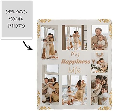 Prilagođeno personalizirano bacanje sa slikama sa slikama za fotografije tiskanje meko flanel pokrivač za kućne ljubimce Porodični prijatelj Rođendanski pokloni (7-1 Fotografije Collage60 × 80