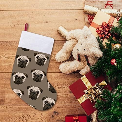 Slatka pug lica božićne čarape božićne čarape torbica kuće Porodični Xmas Decor
