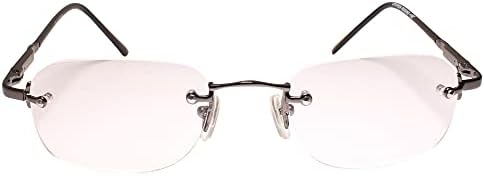 Opružni šarki na rim-bespilotni šarl Hram Gunmetal pravokutnik bifokal 1,50 Naočale za čitanje