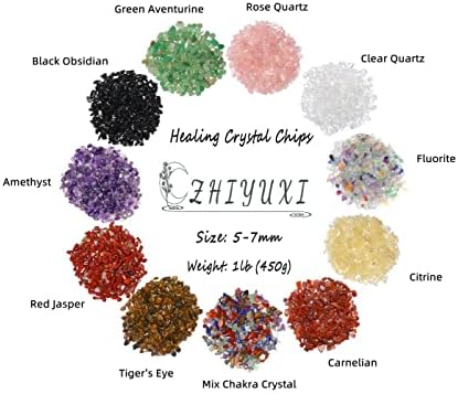 Zhiyuxi 1 lb Rose Kvarc Crystal Chips Bulk Risk Rezervoarska dekoracija Akvarij stijene šljunčane vaze Kamenje za punjenje Kristali