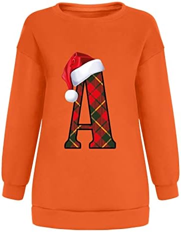 Trendy Pismo Žene prevelike runove pulover dugih rukava dugih rukava Santa šešir džempere tinejdžerke padaju Y2K odjeću