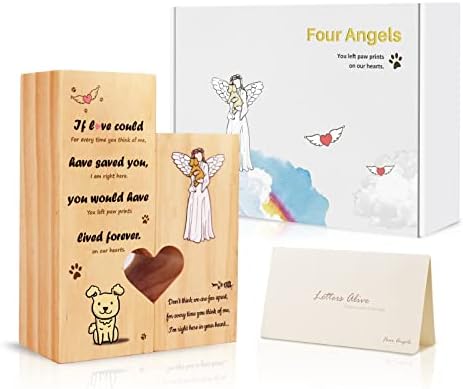 FOUR ANGELS Fourangels Dog Bereavement pokloni - pseći Memorijalni pokloni za gubitak psa, dvostrani drveni dekor za štampanje sa